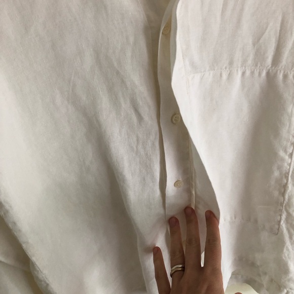 Eskandar 100% linen white button down - Picture 13 of 16